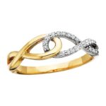 10K Two-Toned Interlocking Natural Mined Infinity Ring