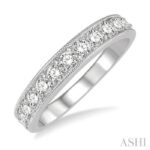 14K White Gold Natural Mined Diamond Wedding Band